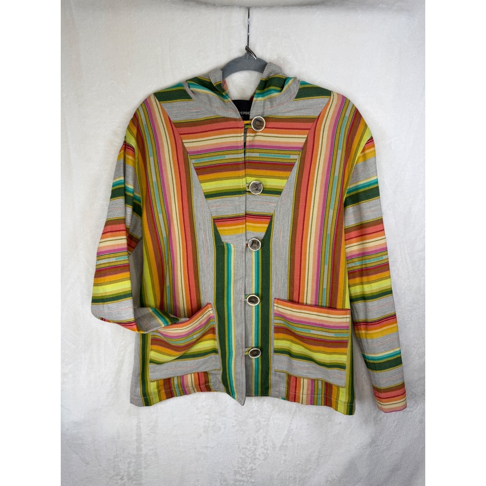 Le Superbe Striped Baja Hoodie Jacket‎ Women Size 0 Multi-color